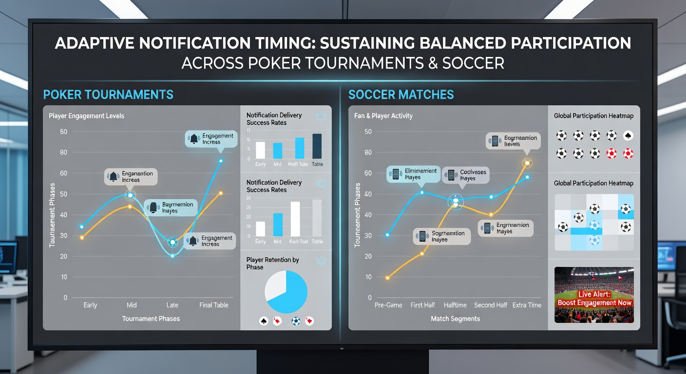 Diagram van notificatiestromen tussen poker en voetbal die evenwichtige deelname bevorderen