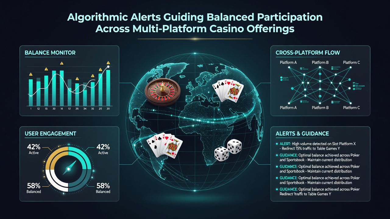 Grafiek die deelnamepatronen over meerdere casino-platforms illustreert met algoritmische interventies