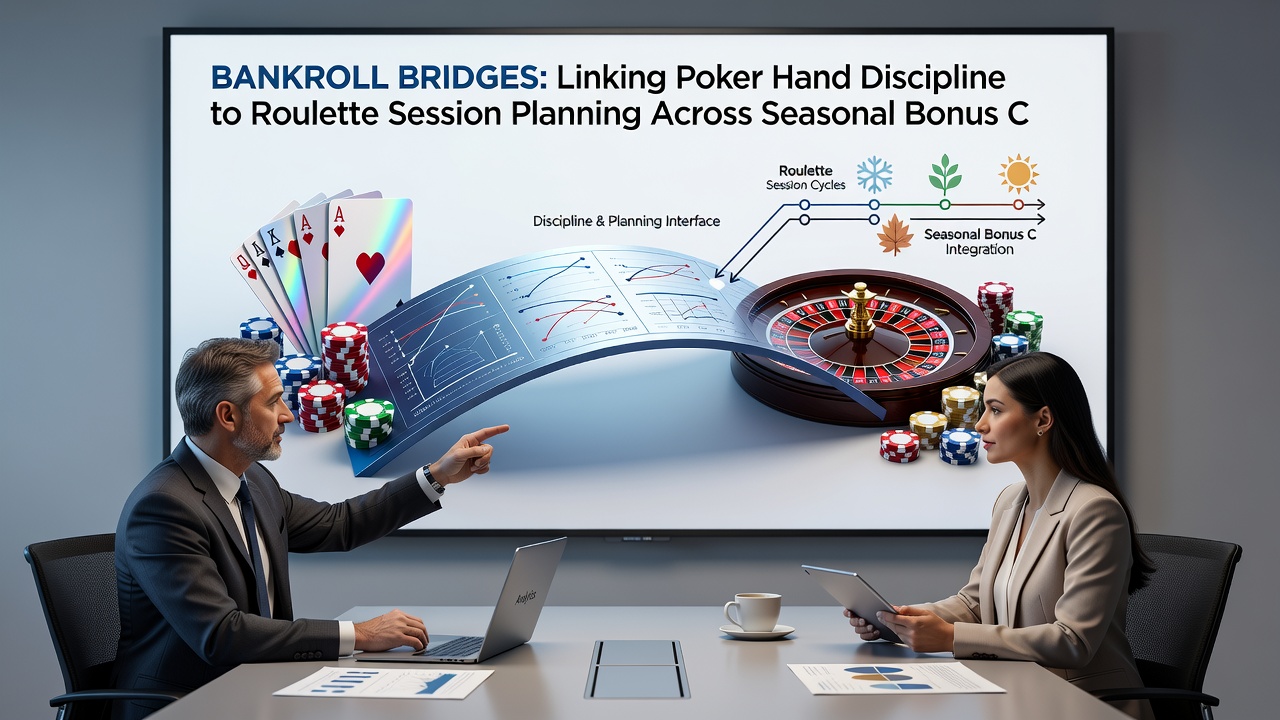 Grafiek die poker- en roulettebankrollstromen verbindt over bonusperiodes