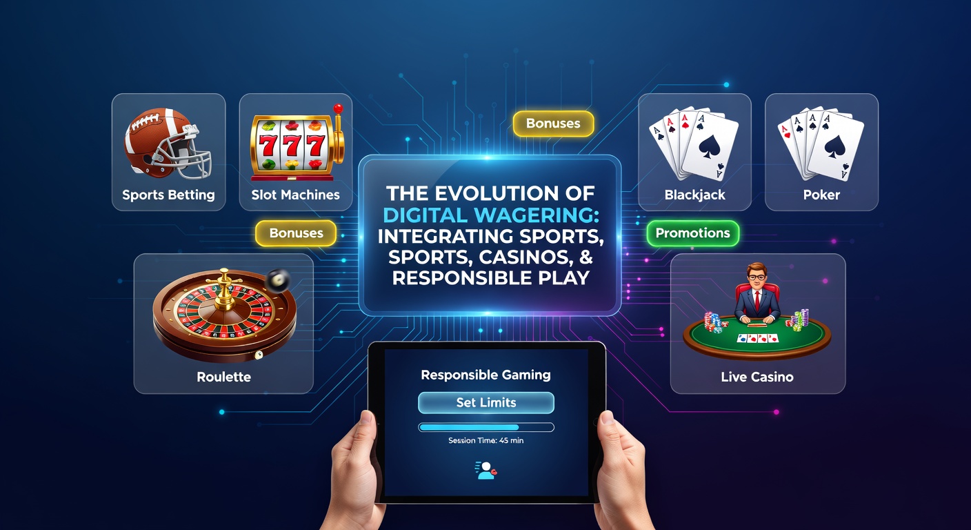 Golfspeler richt afslag op een pad dat leidt naar gloeiende casino-slots en pokerkaarten, symboliserend fusie tussen sportweddenschappen en casinogokken
