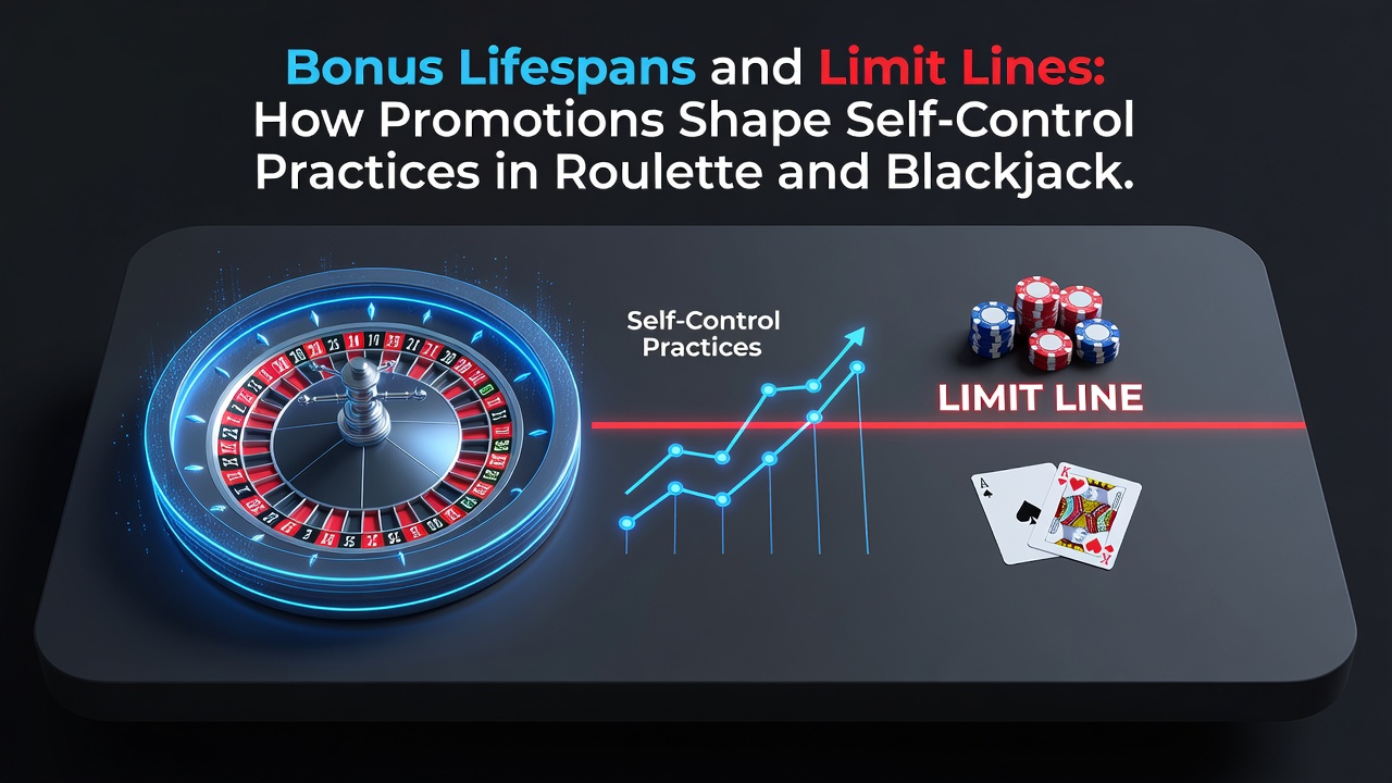 Grafiek van sessieduur en inzetlimieten bij roulette en blackjack met bonus indicatoren