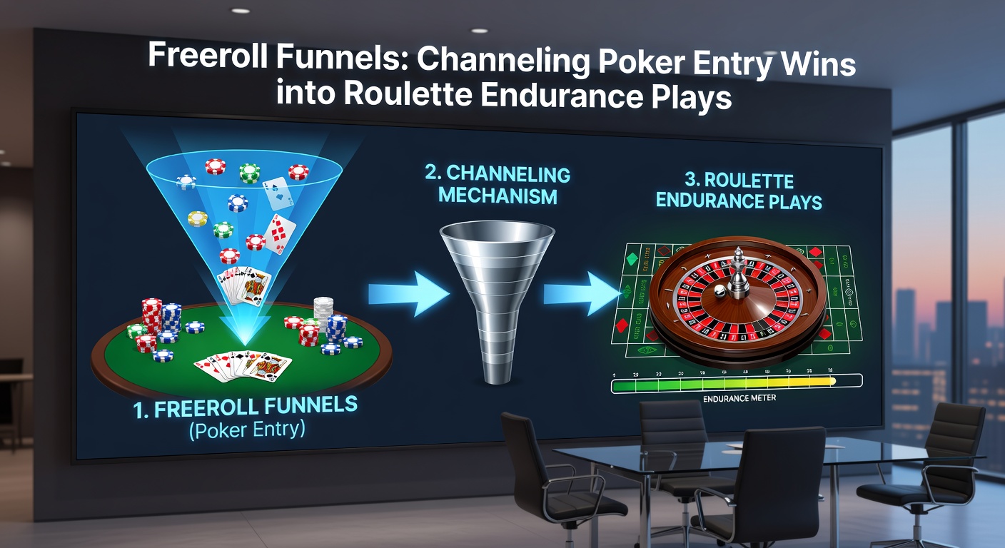 Roulettewiel in actie tijdens een lange endurance-sessie, gefinancierd door pokerfreeroll-prijzen, met een speler die kalm inzet plaatst