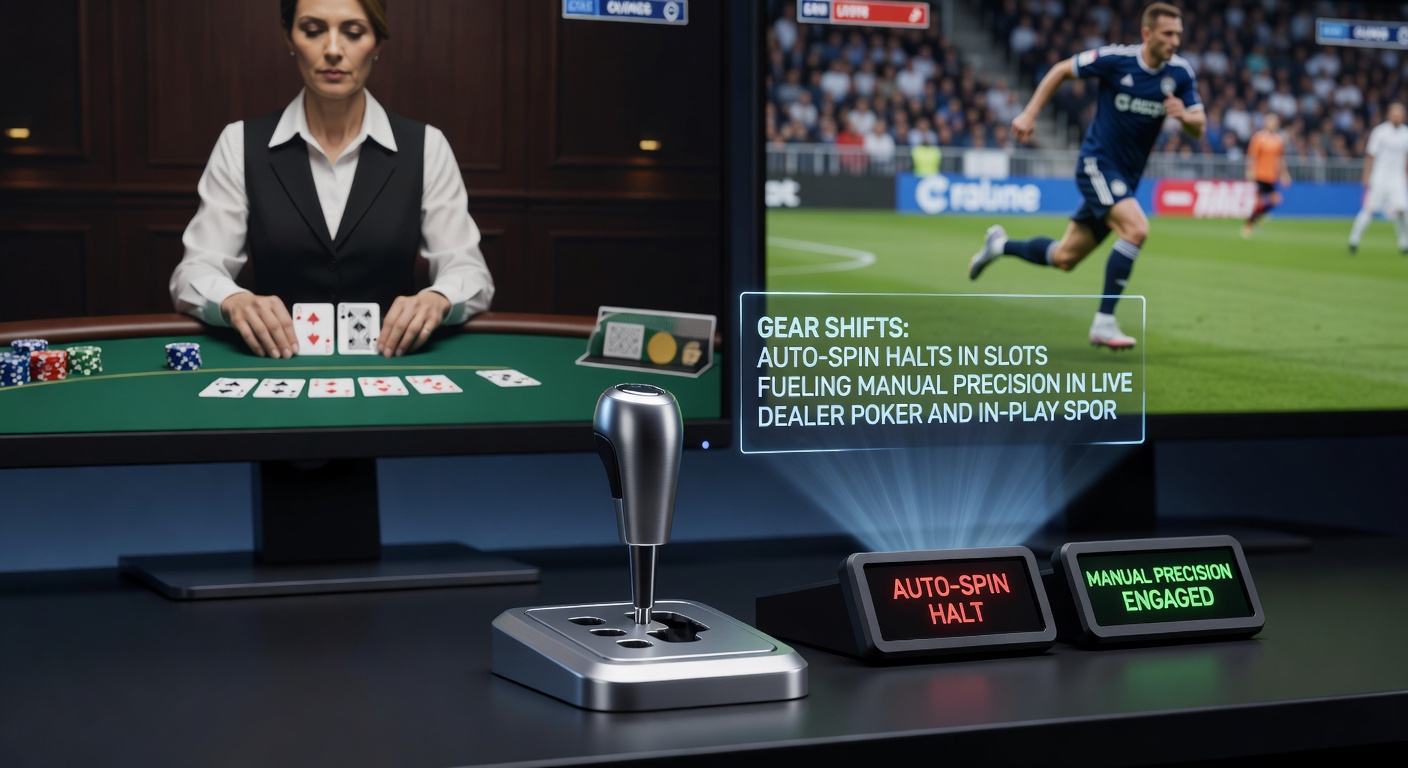 Live dealer poker tafel met in-play sportweddenschappen op een tweede scherm, illustrerend momentum-overdracht en rollover-tracking