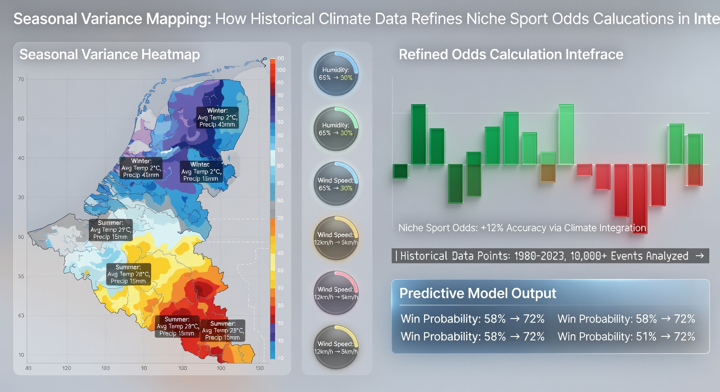 Diagram van geïntegreerde betting platforms met klimaatdata integratie voor odds