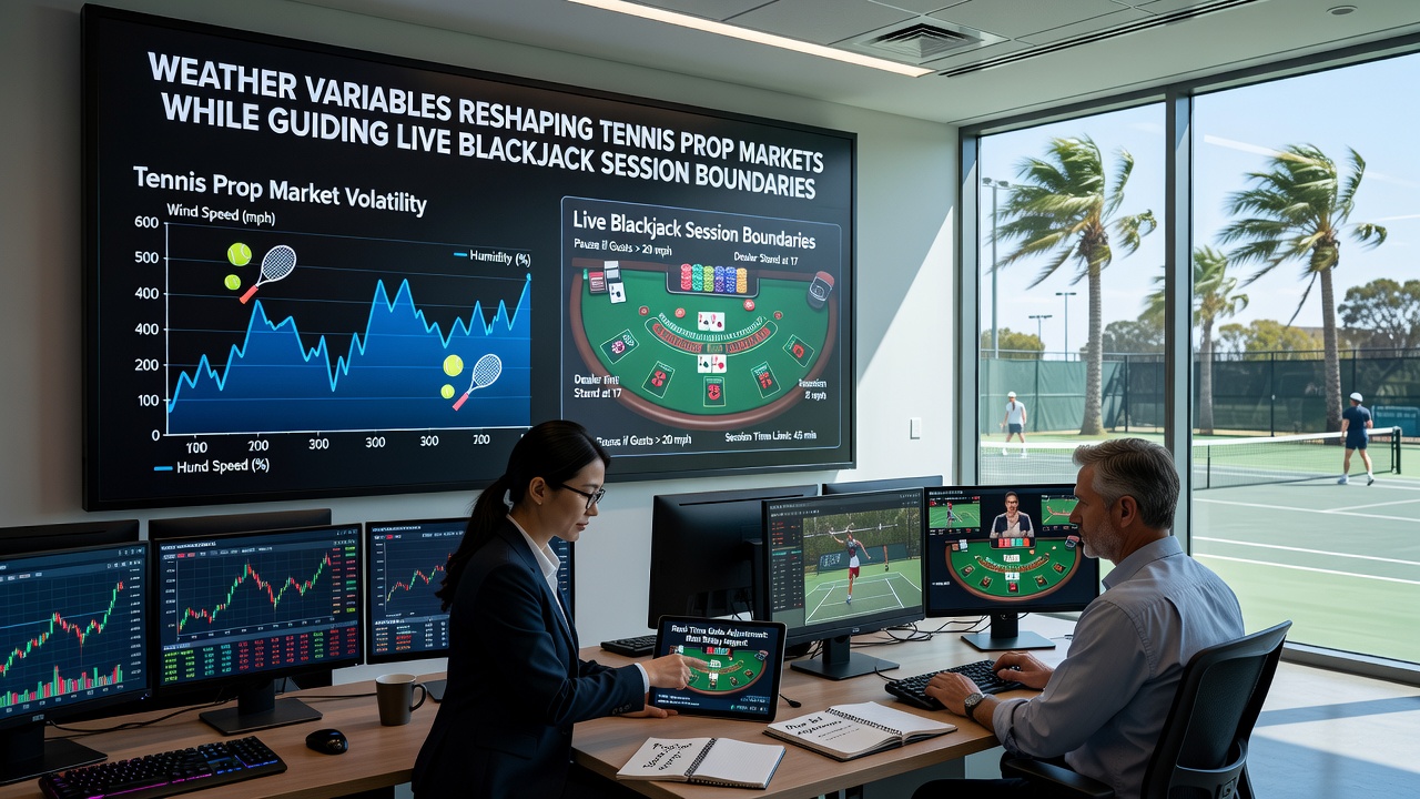 Grafieken die weersdata koppelen aan tennis props en blackjack limieten